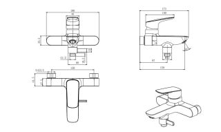 Смеситель для ванны Aquatek Вега AQ1040BGM оружейная сталь